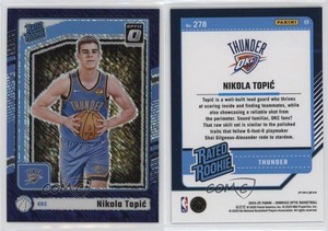 2024 Panini Donruss Optic Rated Purple Shimmer Prizm Nikola Topic #278 Rookie RC