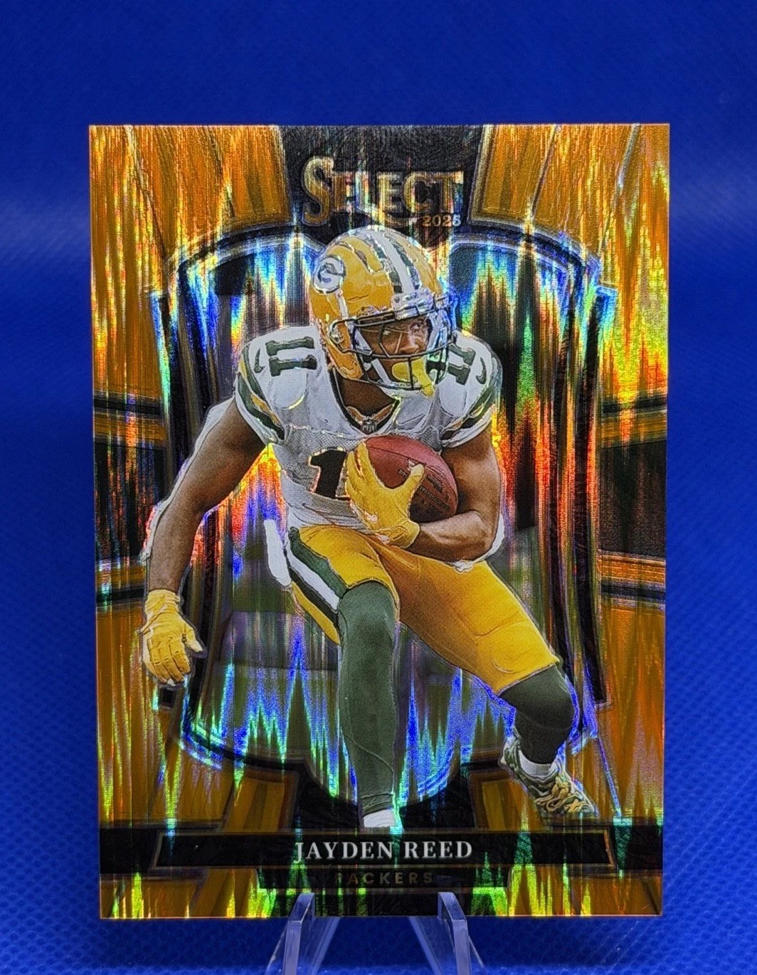 2025 Panini Select - Premier Level Jayden Reed #166 Orange Shock Prizm /399