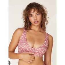 Andie Swim The Tahiti Bikini Top Womens Size Small Ditsy Floral Rose Beach