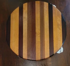MCM Lazy Susan Charcuterie Board. Multicolor Wood. Vintage