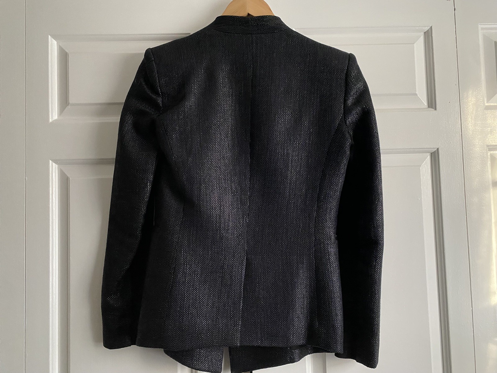 Helmut Lang Black Collarless Single Button Blazer… - image 3