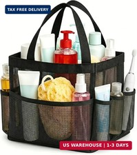 Mesh Shower Caddy Portable with 9 Pockets for College Dorm Room Essentials  Bla