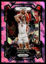 2023-24 Panini Prizm Prizms Pink Ice Seth Lundy Rookie Atlanta Hawks #138