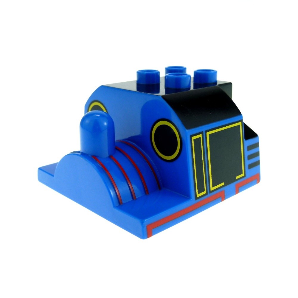 1X Lego Duplo Cabin Attachment Roof 4X4 Blue Thomas Chimney 4262114 52056PB01