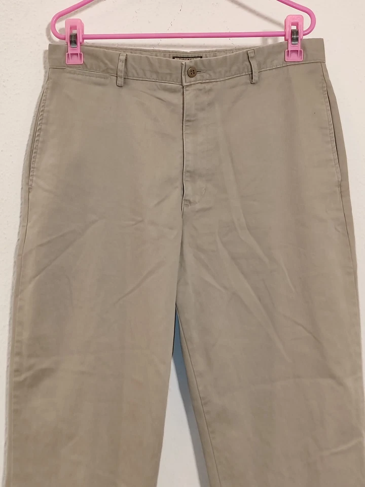 Dockers 90s vintage khaki trousers beige straight fit 100% cotton W34 L30 - Imagen 3 de 4