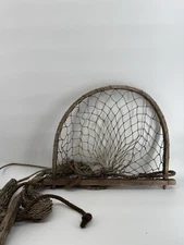 Vintage Wooden Fishing Net Bentwood Frame Nautical Maritime Decor 1930s-50s 