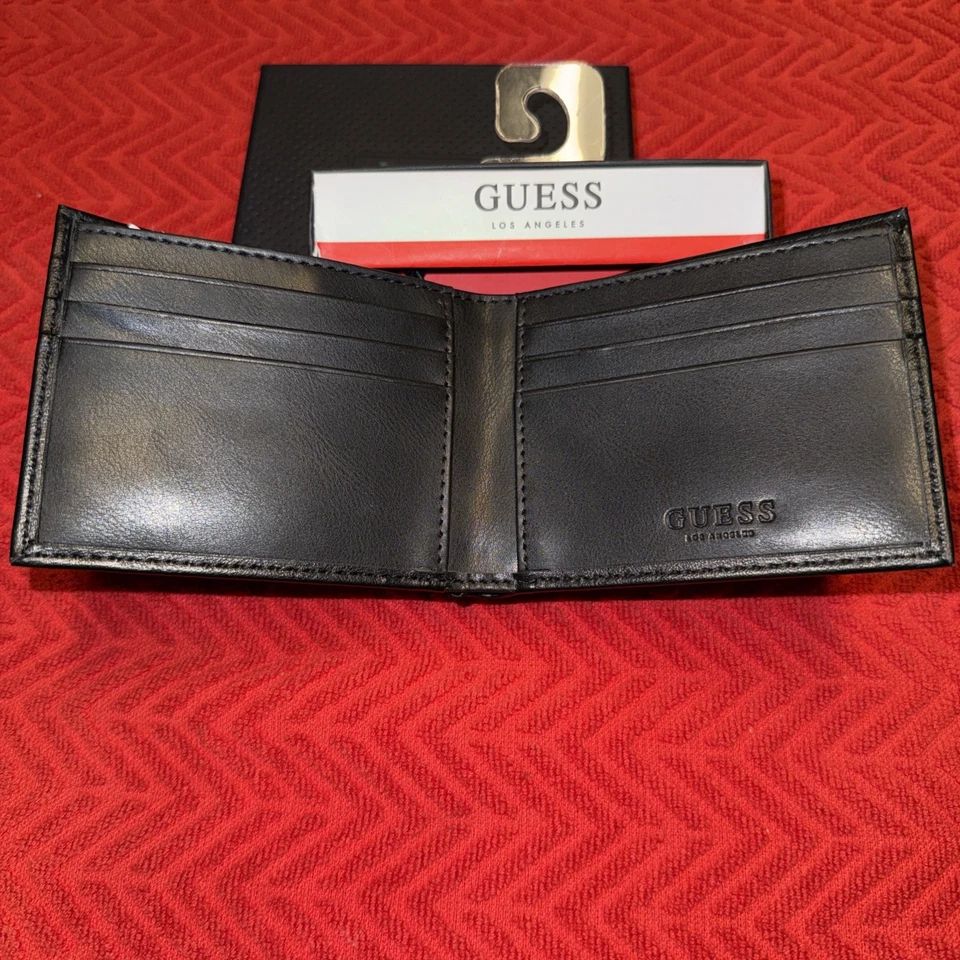 Carteira GUESS Los Angeles PGUX 000099 masculina genuína couro preto BILLFOLD valet - Imagem 4 de 4