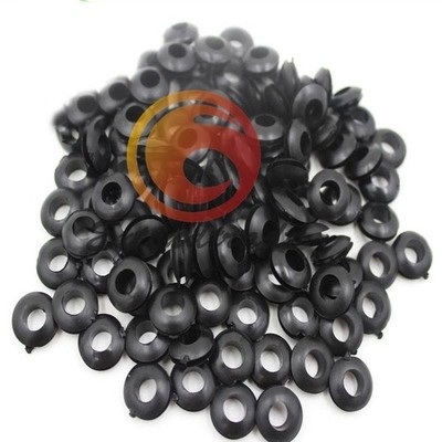 50 Pcs Black Rubber Cable Wire Cord Grommets 8mm x 15.0mm#zn