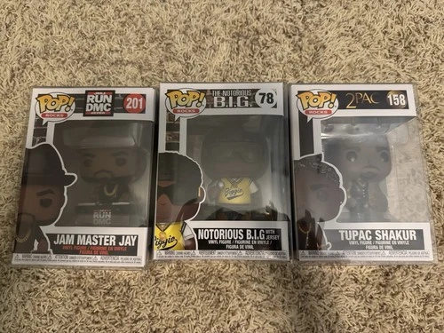 Funko Pop! Vinyl: Hip Hop Lot Of 3 Tupac Shakur 158 Notorious BIG 78 JMJ 201