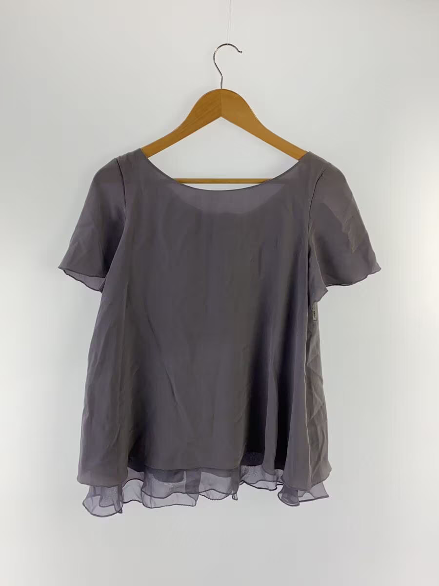 FENDI Short Sleeve Ruffle Blouse Size 38 Silk Purple thumbnail 2