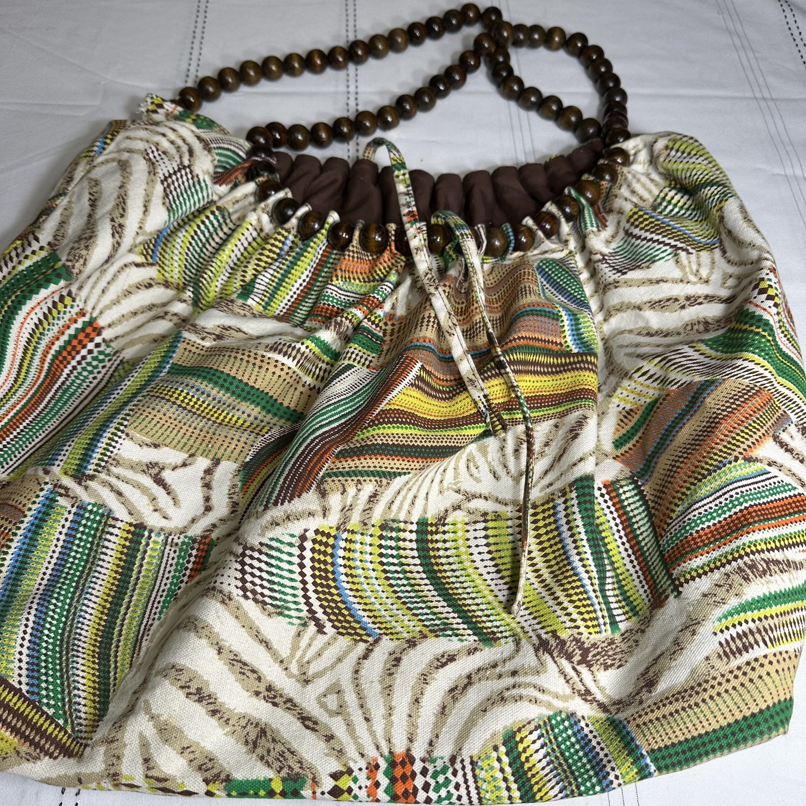 Large Patchwork Print Crochet/Knitting Craft Tote… - image 16