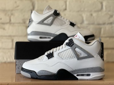 Air Jordan 4 ホワイト/ブラック/グレー Jordan Air Jordan 4 Retro White Cement Summit White Black Men Sz