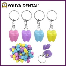 50pcs Mini Tooth Shape Milk Teeth Case Keychain Box Storage Box Souvenir Save