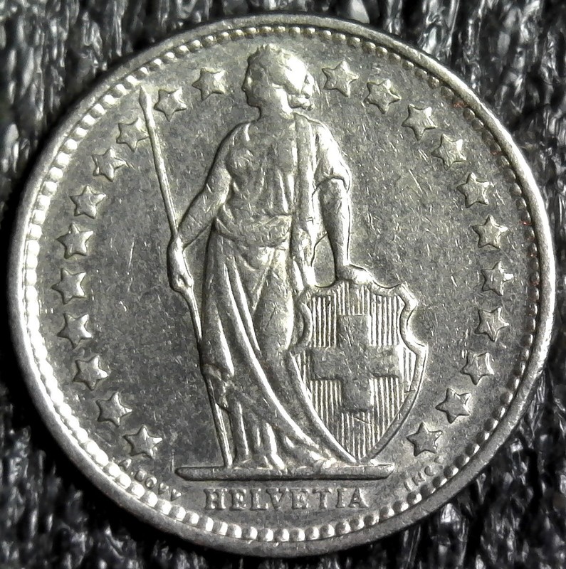 1975 Swiss 1/2 Franc Foreign World Coin KM#23a.1 (z1254)