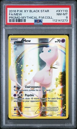 2016 POKEMON XY BLACK STAR PROMO MEW EX #XY110 PSA 8 NM #112141273
