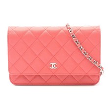 Chanel Matelasse Leather Shoulder Bag Women Pink One Size 650909
