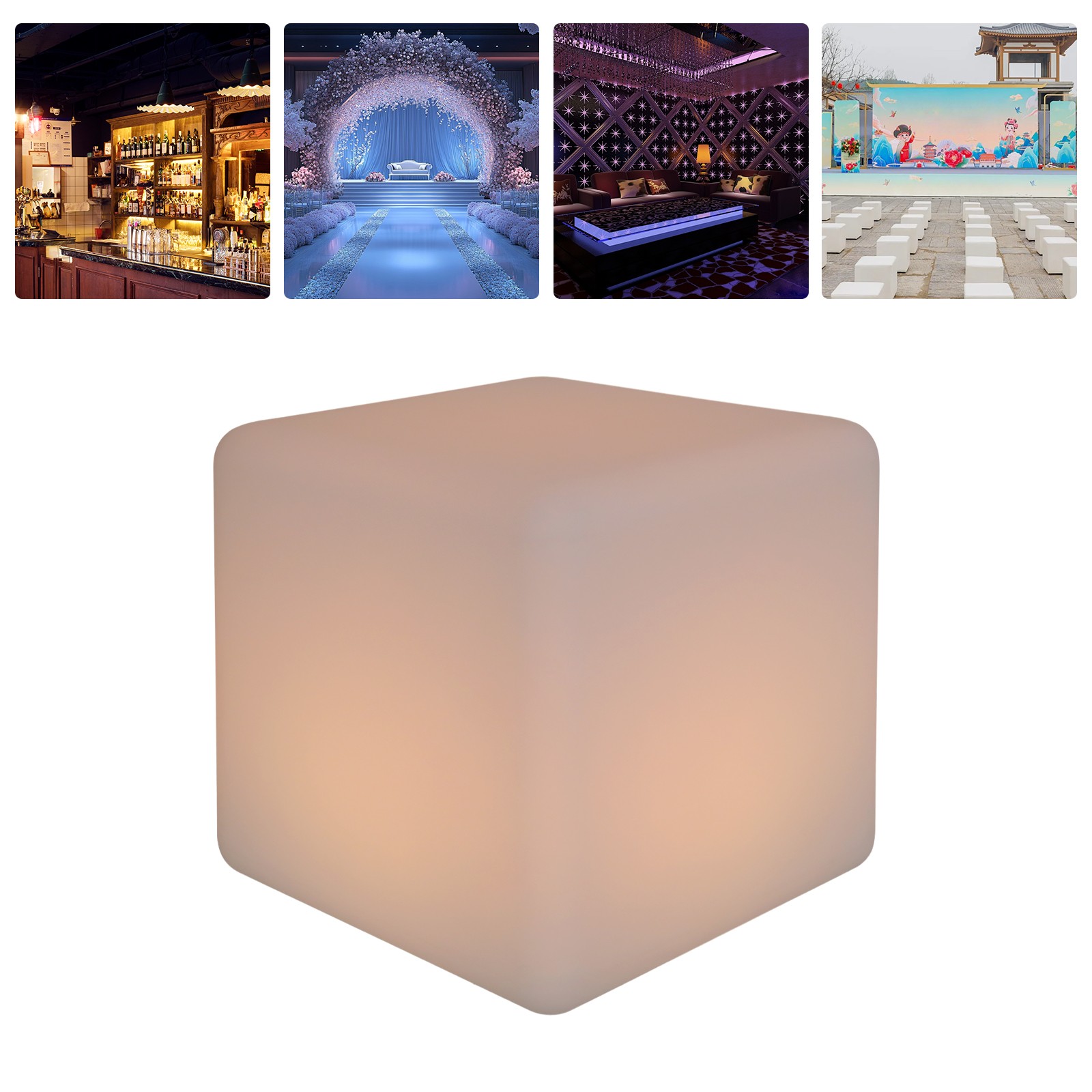 16 Color Cube LED RGB Changing Light Stool Outdoor Indoor Patio Party Chair Seat