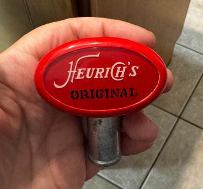 VINTAGE ORIGINAL HEURICH'S BEER TAP KNOB HANDLE CHR HEURICH BRG CO WASHINGTON DC