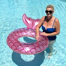 Inflatable Pink Mermaid Tail Adult Float Water Party Floats Swimming Pool Toys