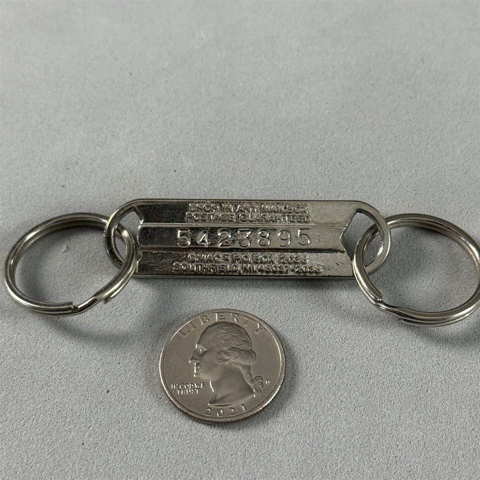 GMAC General Motors Acceptance Postage Return Double Keychain Key Ring ...