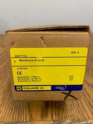 SQD 9001TY3 ''New'' Empty Control Station 9001T 3 C/O Nema 1,3,4,6,12,13 Fast Ship