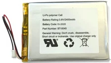 Li-Po Polymer Cell BT-0045 3.8V/2400mAh (7-Pack) Date Code: 15-2020