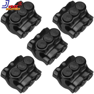Black Multi Cable Connector Insulated Connector 3 Wire Port Splice Dual 5 Pack
