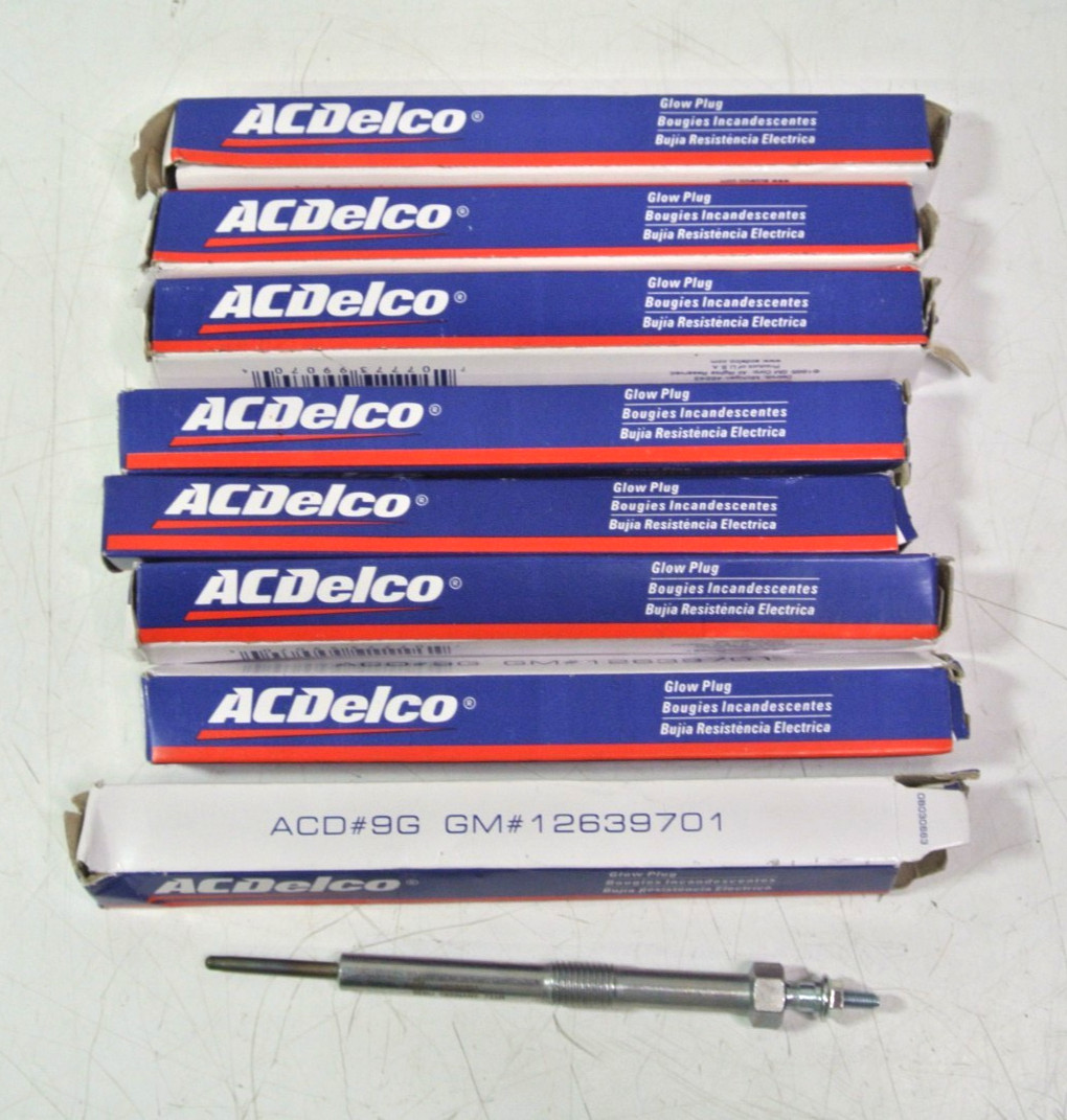 ACDelco 9G, Diesel Glow Plug, Chevrolet, GMC, 6.6L, Duramax, Set of 8