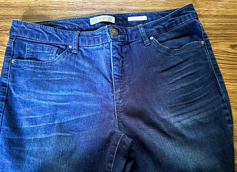 Vintage America Blues Women’s Straight Jeans Dark Wash Blue Denim 5-Pocket 12