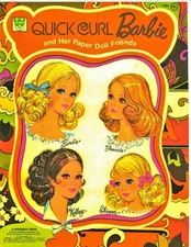 VINTAGE UNCUT 1973 QUICK CURL BARBIE & FRIENDS PAPER DOLLS~~#1 TOP REPRODUCTION