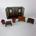 Home Town Living Room / Parlor, Marx Tin Litho Toy 1930s