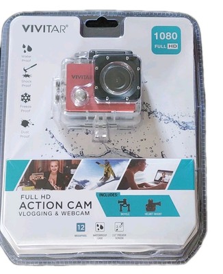 VIVITAR Full HD 1080p Action Camera 12 Megapixel Waterproof Vlogging & Webcam