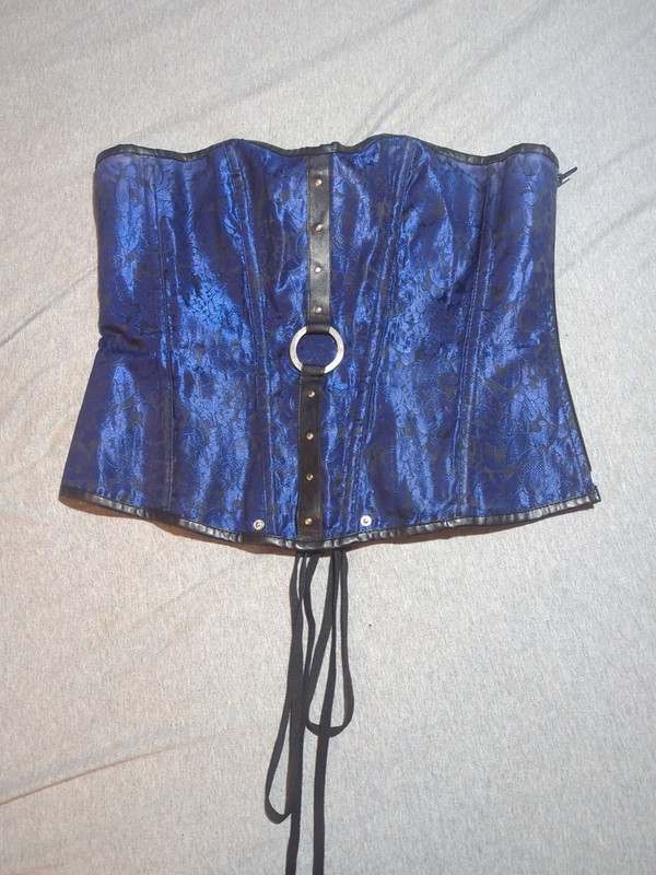 Women's blue corset top Adjustable XXL