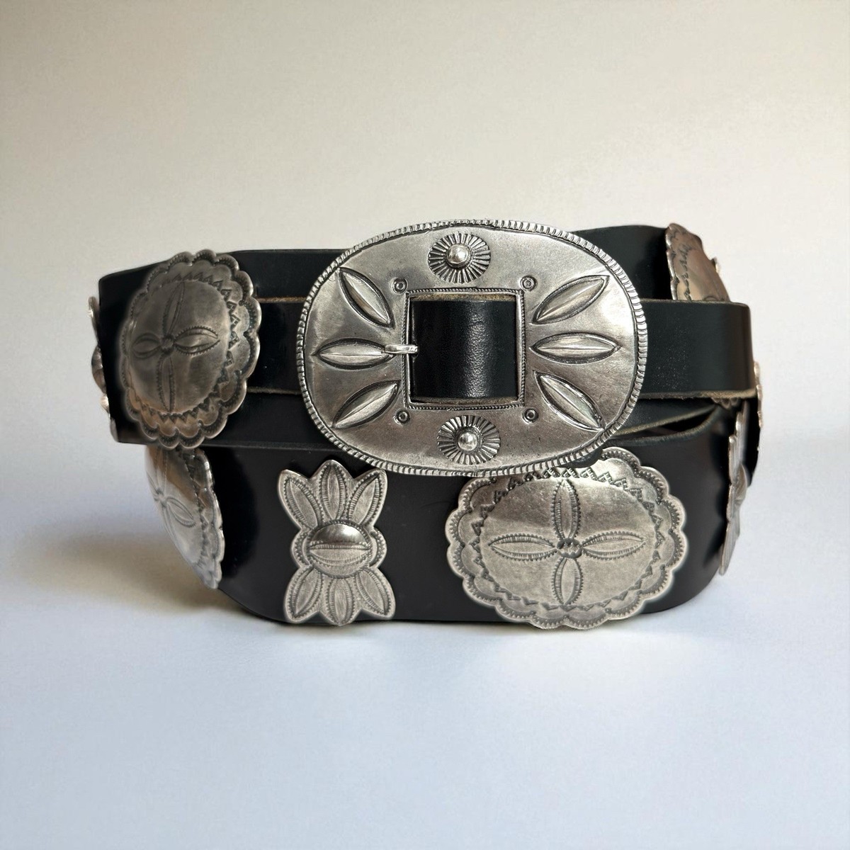 Ralph Lauren Purple Label Concho Belt Leather Cast Navajo Mens Sz