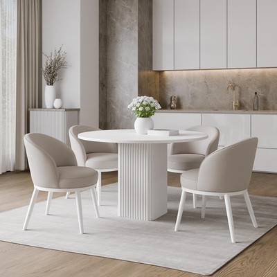 Beistelltisch CUBO Ø100 cm Metalltisch Wohnzimmertisch WEIß