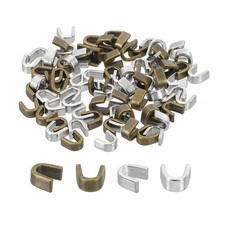 80Pcs Zipper Slider Retainers 5 U Shape Top Stoppers Replacing Silver Bronze