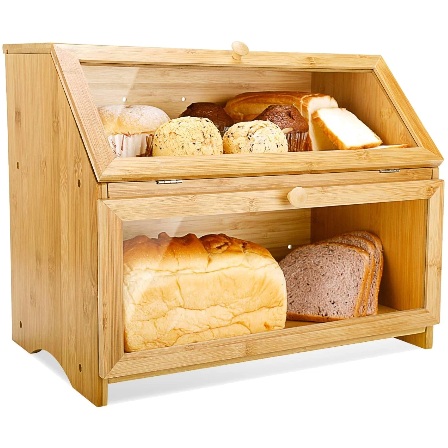 Elegant Wooden Bread Holder with Arc Edged Bottom
