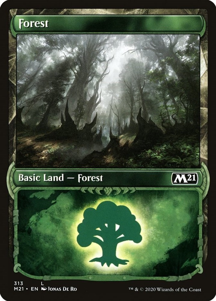 Forest (Showcase) - 313 - Core Set 2021 - MTG - Foil