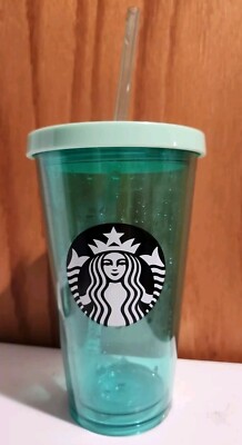 Starbucks Grande Clear Acrylic Cold Cup Double Walled Tumbler 16 oz Mint Green