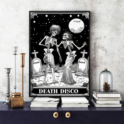 Death Disco Skelett Poster, schwarz-weiß, Death Disco Skelett Druck (12)