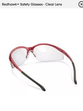New Uline Redhawk Safety Glasses w/Clear Lens Red Frame