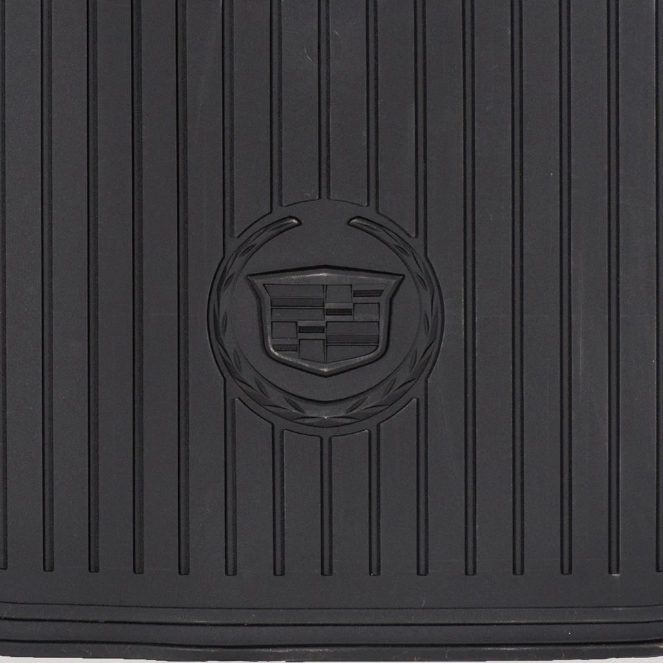 Alfombrilla de carga de goma para todo tipo de clima negra OEM NUEVA con logotipo de escudo 13-16 SRX 22829342 Foto 3 de 4