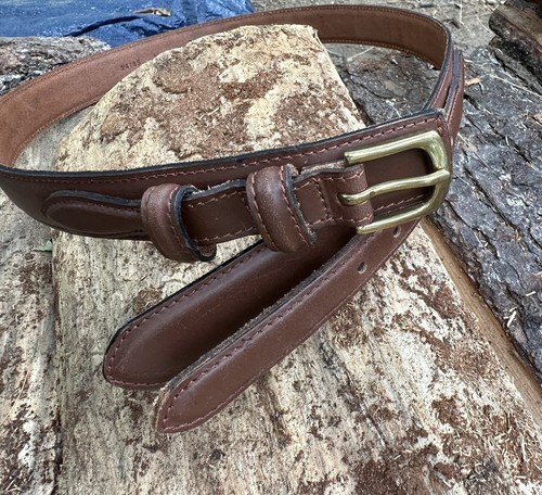 Cintura donna western LL BEAN marrone con fibbia in ottone misura 34 regolazione - Foto 4 di 8