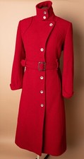 Dolce & Gabbana Red Wool Textured Winter Coat Jacket Zebra Lined Size 6