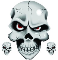 Aufkleber-Set Augapfel Totenkopf 16 X 11 Cm Eyeball Skull Decal Sticker