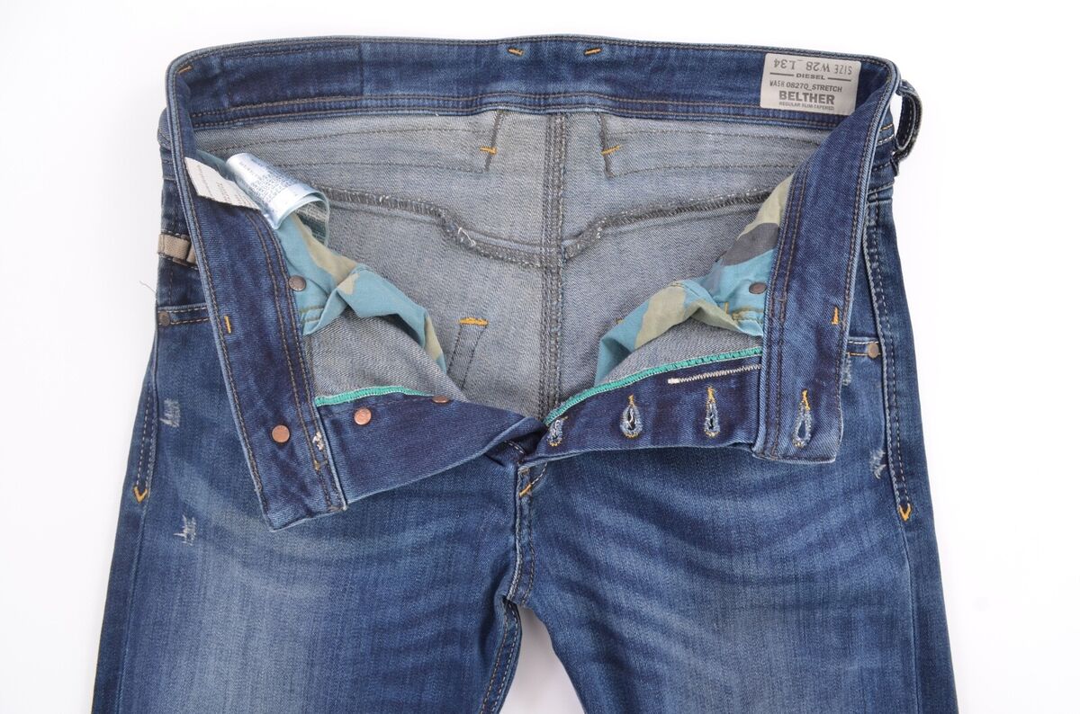 Diesel Belther Regular Slim-Tapered Blue Wash 0827Q Stretch Diesel Belther Regular Slim-Tapered Blue Wash 0827Q Stretch