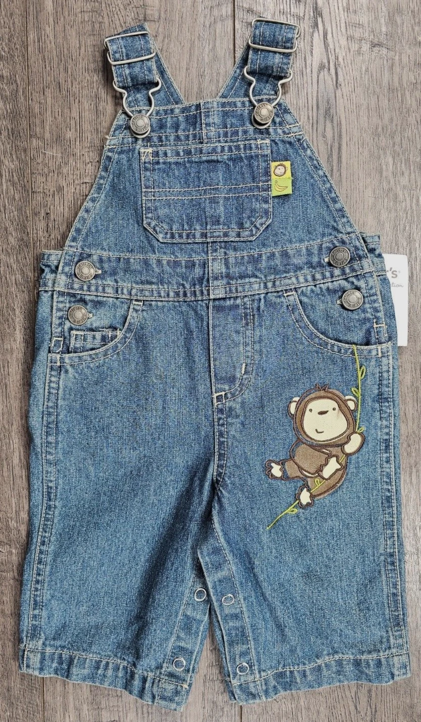 New Baby Boy Clothes Vintage Carter's 3 Month Jean Monkey Overalls