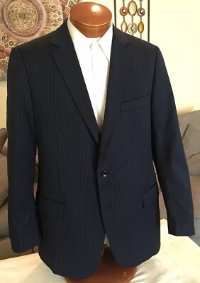 Brooks Brothers 1818 Mens Fitzgerald Navy Blue Stripe 2 Btn Blazer