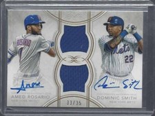 AMED ROSARIO DOMINIC SMITH 2018 TOPPS DEFINITIVE DUAL JERSEY AUTO RC #D 33/35
