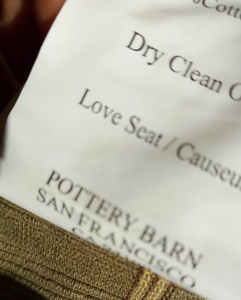 Pottery Barn Loveseat Slipcover NEW Harrison Stripe Loose Fit Green/Tan